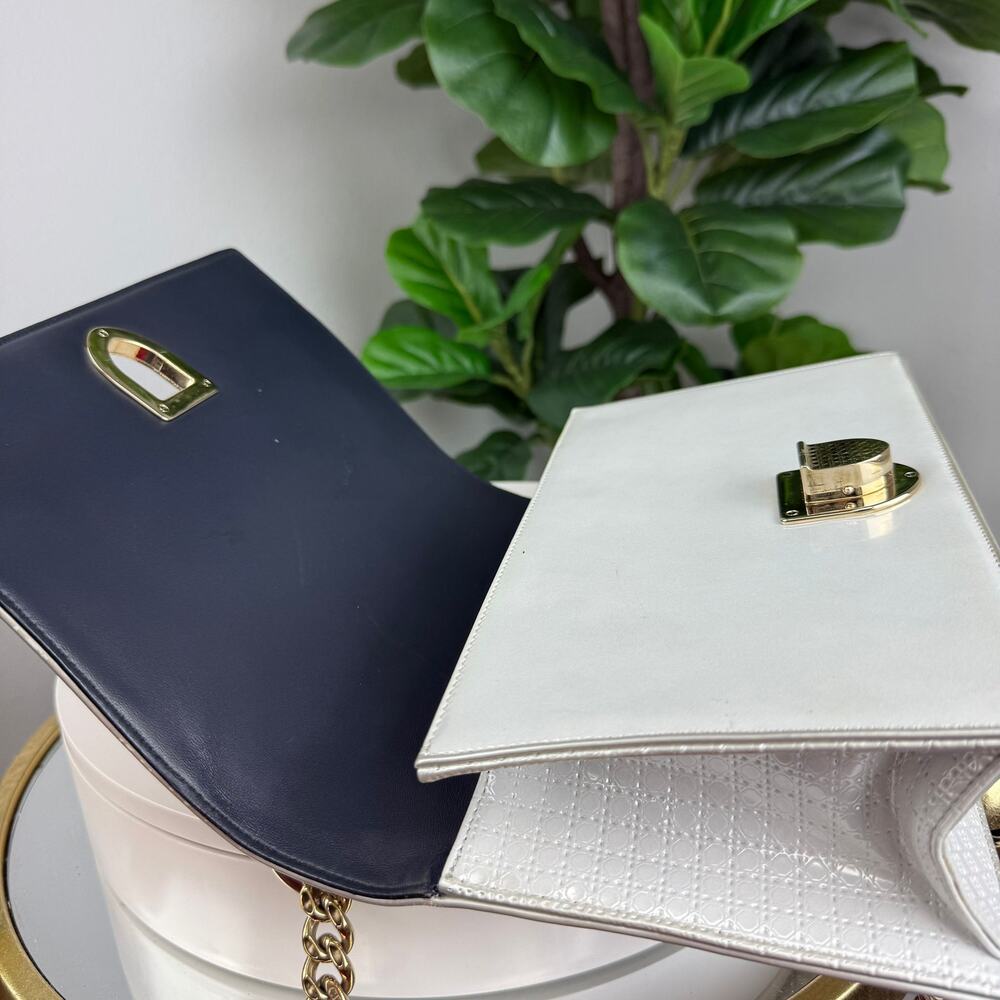 💎✨ Authentic Christian Dior Patent Micro-Cannage Diorama Flap Chain ShoulderBag - Picture 4 of 8